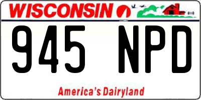 WI license plate 945NPD