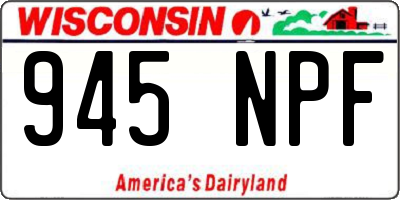 WI license plate 945NPF