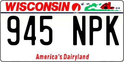WI license plate 945NPK