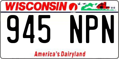 WI license plate 945NPN