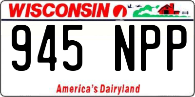 WI license plate 945NPP