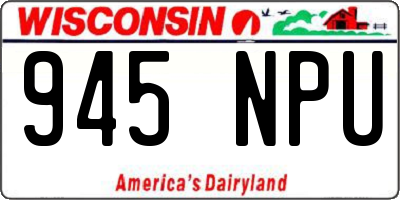 WI license plate 945NPU