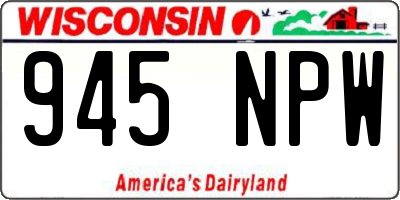 WI license plate 945NPW