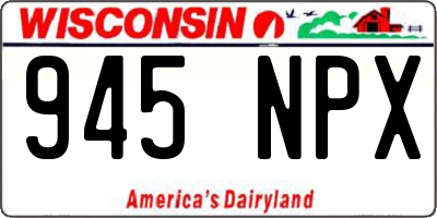 WI license plate 945NPX