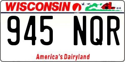 WI license plate 945NQR