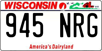 WI license plate 945NRG