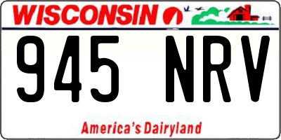 WI license plate 945NRV