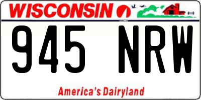 WI license plate 945NRW