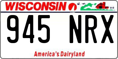 WI license plate 945NRX