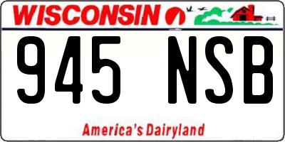 WI license plate 945NSB