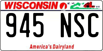 WI license plate 945NSC
