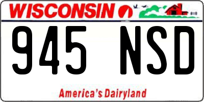 WI license plate 945NSD