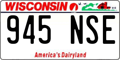WI license plate 945NSE