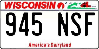 WI license plate 945NSF