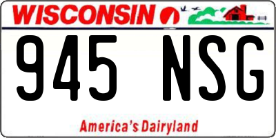 WI license plate 945NSG
