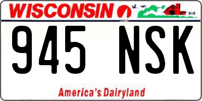 WI license plate 945NSK