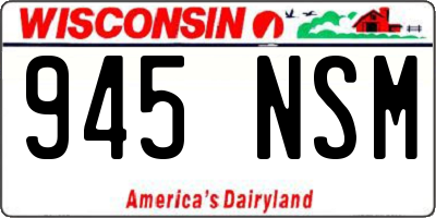 WI license plate 945NSM
