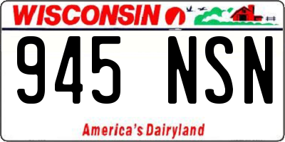 WI license plate 945NSN