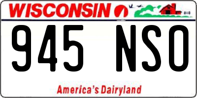 WI license plate 945NSO