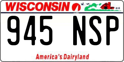 WI license plate 945NSP