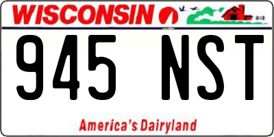 WI license plate 945NST