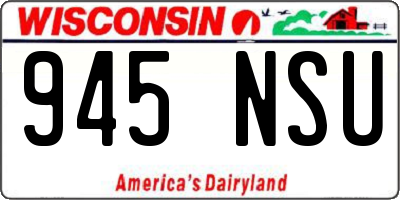 WI license plate 945NSU