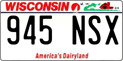 WI license plate 945NSX