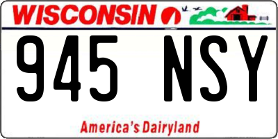 WI license plate 945NSY