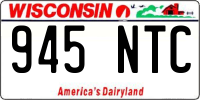 WI license plate 945NTC