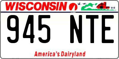 WI license plate 945NTE