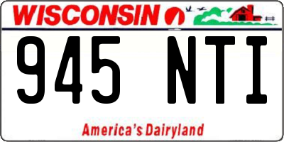 WI license plate 945NTI