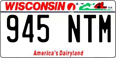 WI license plate 945NTM