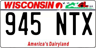 WI license plate 945NTX
