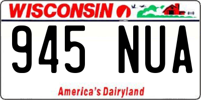 WI license plate 945NUA