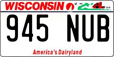 WI license plate 945NUB