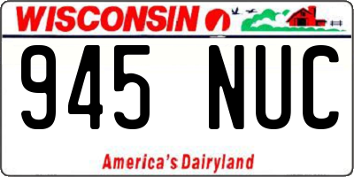 WI license plate 945NUC