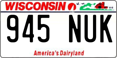 WI license plate 945NUK
