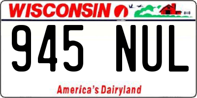 WI license plate 945NUL