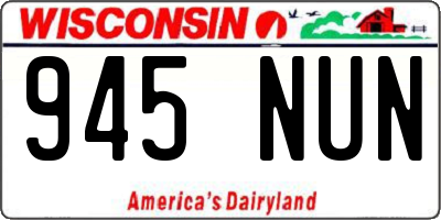 WI license plate 945NUN