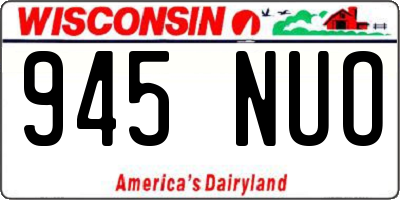 WI license plate 945NUO