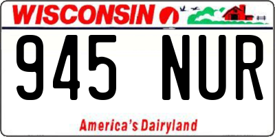 WI license plate 945NUR