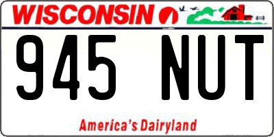 WI license plate 945NUT
