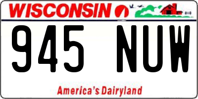 WI license plate 945NUW