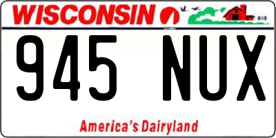 WI license plate 945NUX