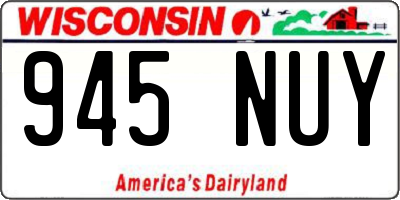 WI license plate 945NUY