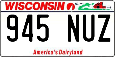 WI license plate 945NUZ