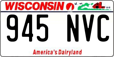 WI license plate 945NVC