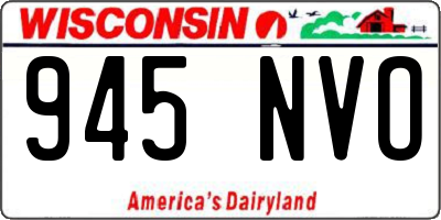 WI license plate 945NVO