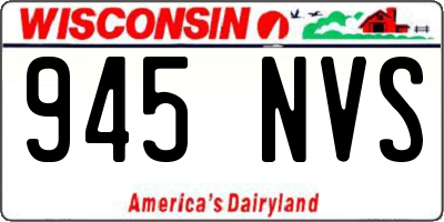 WI license plate 945NVS