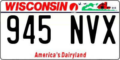 WI license plate 945NVX